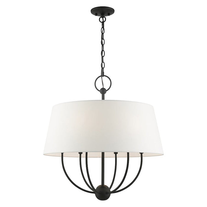 Livex Ridgecrest 6 Light Pendant Chandelier, Black - 49846-04