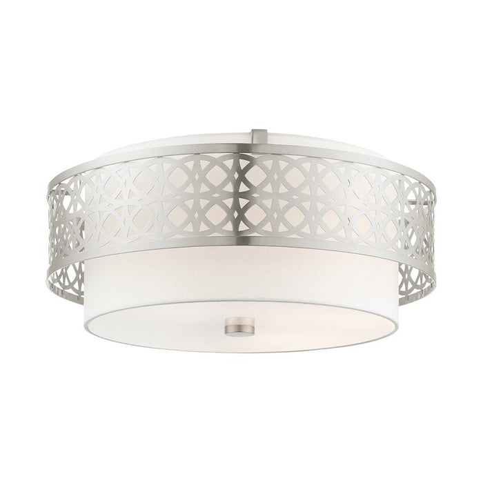 Livex Calinda 4 Light Semi Flush Mount, Brushed Nickel - 49864-91