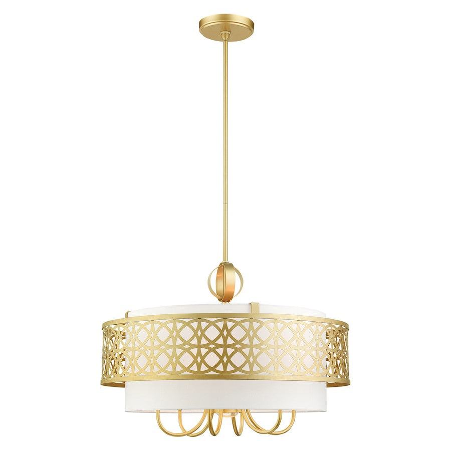 Livex Calinda 7 Light Pendant Chandelier, Soft Gold - 49866-33