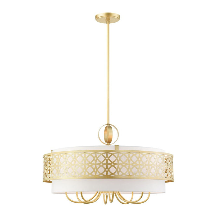 Livex Calinda 9 Light Pendant Chandelier, Soft Gold - 49867-33