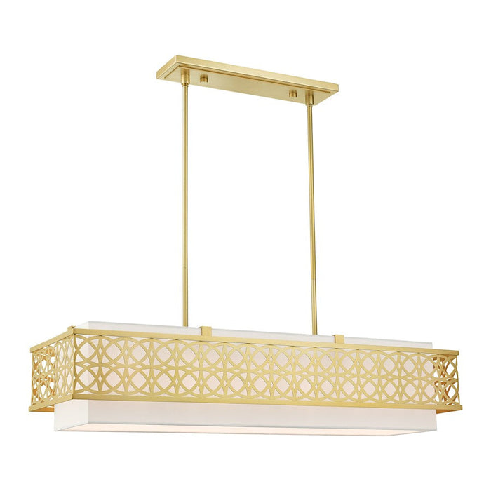 Livex Calinda 6 Light Linear Chandelier, Soft Gold - 49868-33