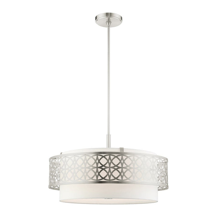 Livex Calinda 5 Light Pendant Chandelier, Brushed Nickel - 49870-91