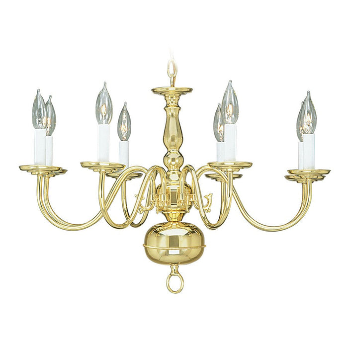 Livex Lighting Williamsburg Chandelier, Polished Brass