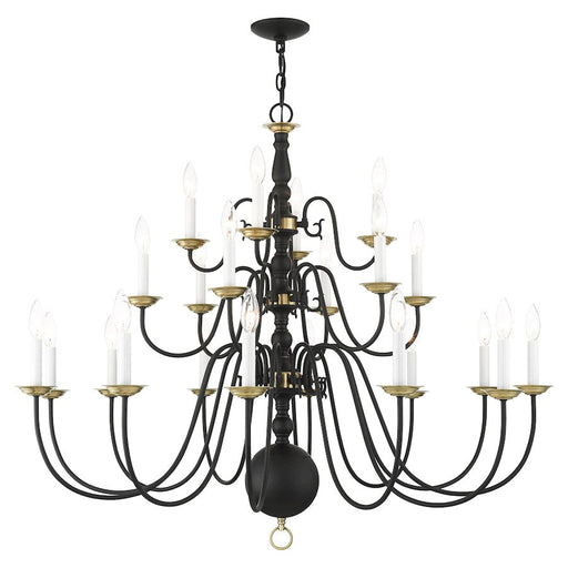 Livex Williamsburg 22 Light Chandelier, Black - 5015-04