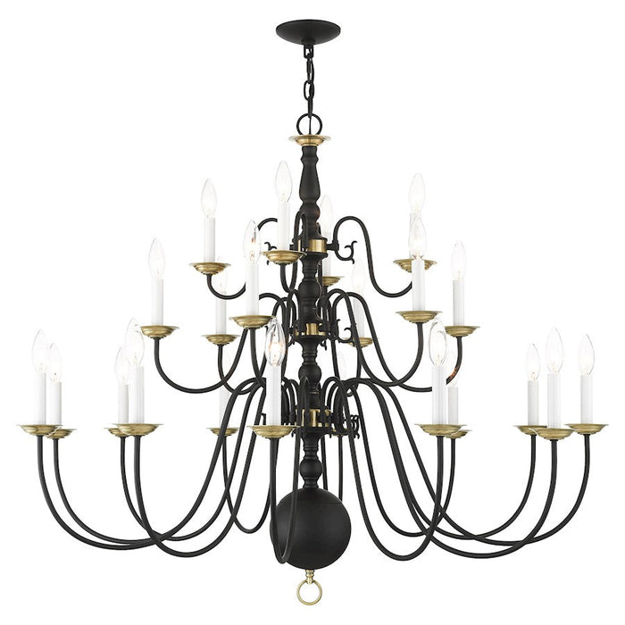 Livex Williamsburg 22 Light Chandelier, Black - 5015-04