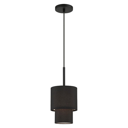 Livex Bainbridge 1 Light Mini Pendant, Black/Black/White - 50271-04