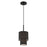 Livex Bainbridge 1 Light Mini Pendant, Black/Black/White