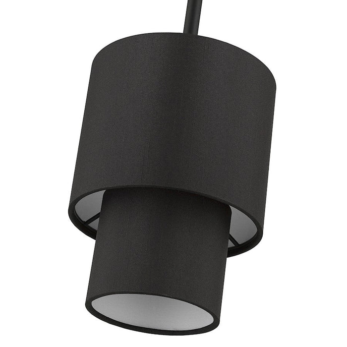 Livex Bainbridge 1 Light Mini Pendant, Black/Black/White