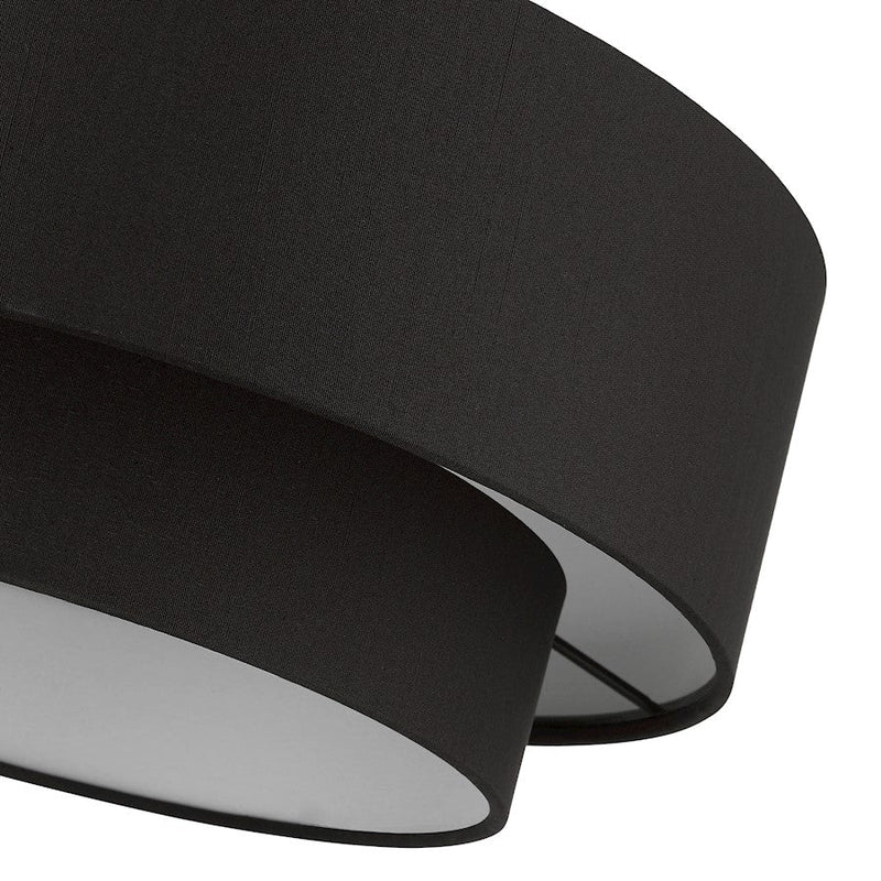 Livex Bainbridge 3 Light Large Semi-Flush Mount, Black/Black/White