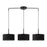 Livex Bainbridge 3 Light Large Linear Chandelier, Black/Black/White