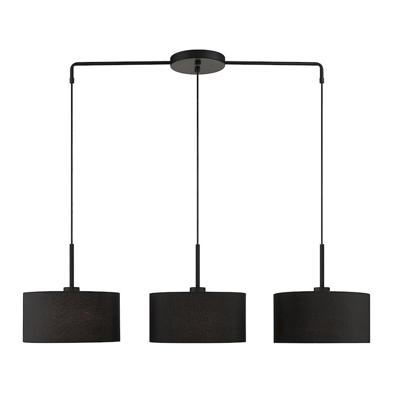 Livex Bainbridge 3 Light Large Linear Chandelier, Black/Black/White