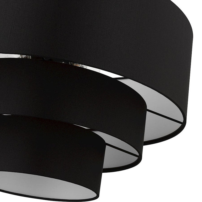 Livex Bainbridge 4 Light Pendant Chandelier, Black/Black/White