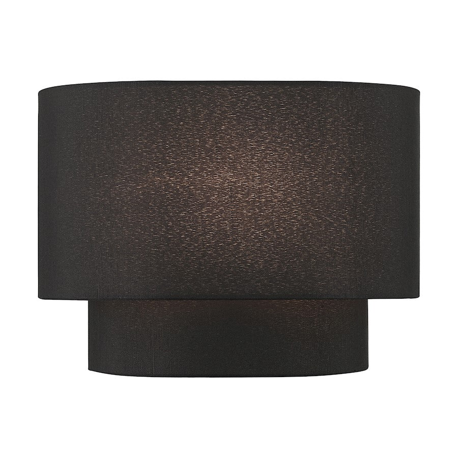 Livex Bainbridge 1 Light ADA Sconce, Black/Black/White - 50275-04