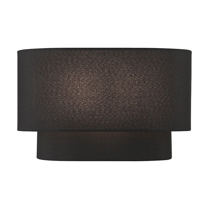 Livex Bainbridge 2 Light ADA Sconce, Black/Black/White - 50276-04