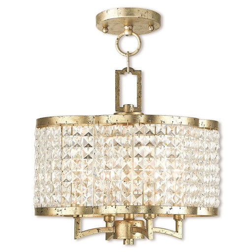 Livex Grammercy 4 Light Convertible Mini Chandelier/Ceiling, Gold - 50574-28