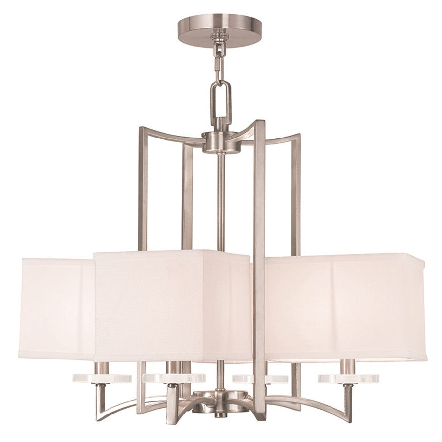 Livex Lighting Woodland Park Chandelier, Nickel