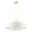 Livex Meridian 5 Light Chandelier, Satin Brass/Off-White - 50875-12