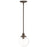 Livex Sheffield 1 Light Mini Pendant, Bronze/Hand Crafted Clear Glass - 50902-07