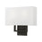 Livex Pierson 2 Light ADA Sconce, Black/Off-White/White Fabric