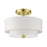 Livex Meridian Semi Flush, Satin Brass/Off-White