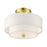 Livex Meridian Semi Flush, Satin Brass/Off-White