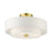 Livex Meridian Semi Flush, Satin Brass/Off-White