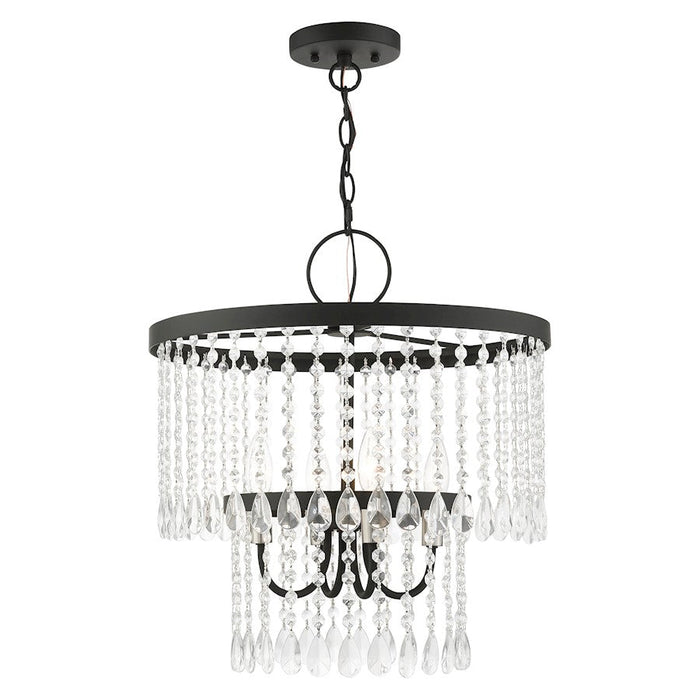 Livex Elizabeth 4 Light Pendant Chandelier, Black - 51064-04