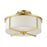 Livex Wesley 2 Light Semi Flush, Satin Brass/Hand Crafted Hardback