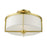 Livex Wesley 2 Light Semi Flush, Satin Brass/Hand Crafted Hardback