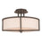 Livex Wesley 3 Light Ceiling Mount, Bronze/Off-White Hardback - 51074-07