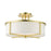 Livex Wesley 3 Light Semi Flush Mount, Satin Brass - 51074-12