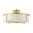 Livex Wesley 4 Light Semi Flush Mount, Satin Brass - 51075-12