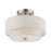 Livex Meridian 2 Light Semi-Flush, Nickel/Oatmeal/White Fabric