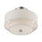 Livex Meridian 2 Light Semi-Flush, Nickel/Oatmeal/White Fabric