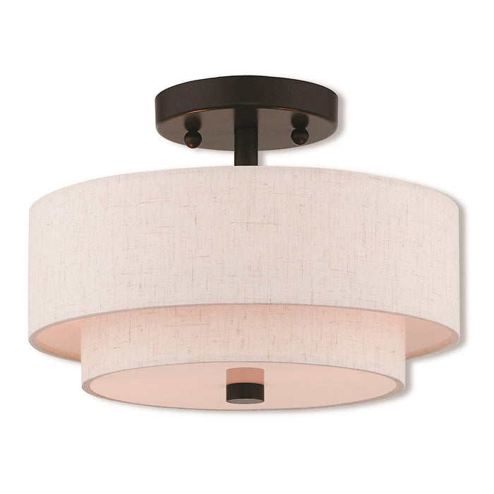 Livex Lighting Claremont 2 Light Flush Mount, English Bronze