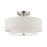 Livex Meridian 2 Light 13" Semi-Flush, Nickel/Oatmeal/White Fabric - 51083-91