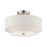 Livex Meridian 2 Light Semi-Flush, Nickel/Oatmeal/White Fabric