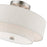 Livex Meridian 2 Light Semi-Flush, Nickel/Oatmeal/White Fabric