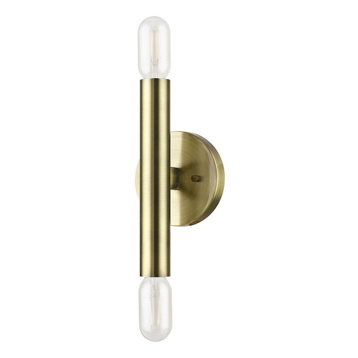 Livex Copenhagen 2 Light ADA Wall Sconce, Antique Brass