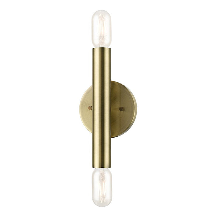 Livex Copenhagen 2 Light ADA Wall Sconce, Antique Brass