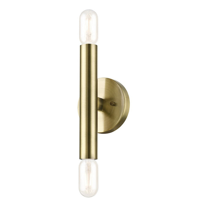 Livex Copenhagen 2 Light ADA Wall Sconce, Antique Brass