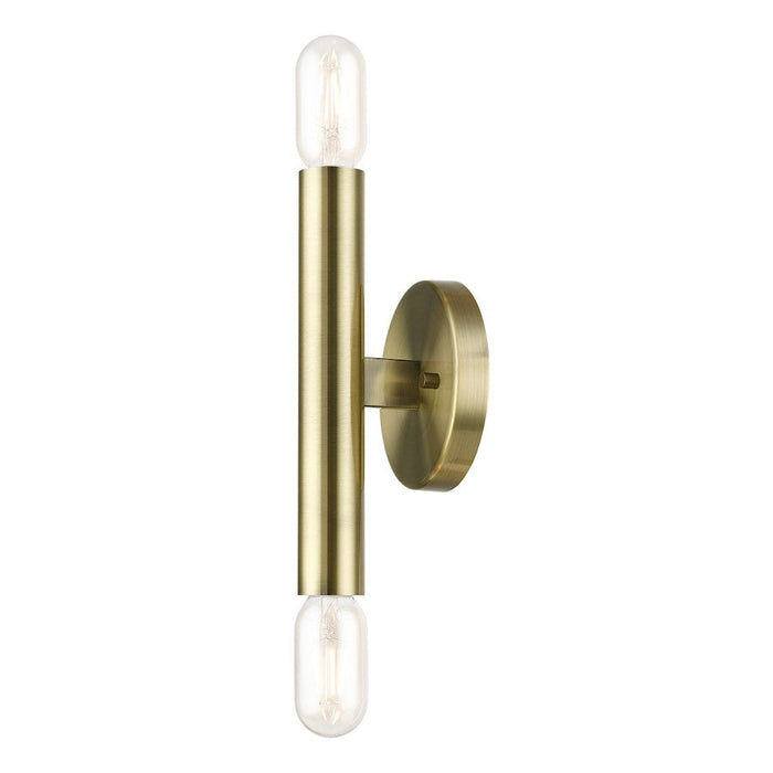 Livex Copenhagen 2 Light ADA Wall Sconce, Antique Brass