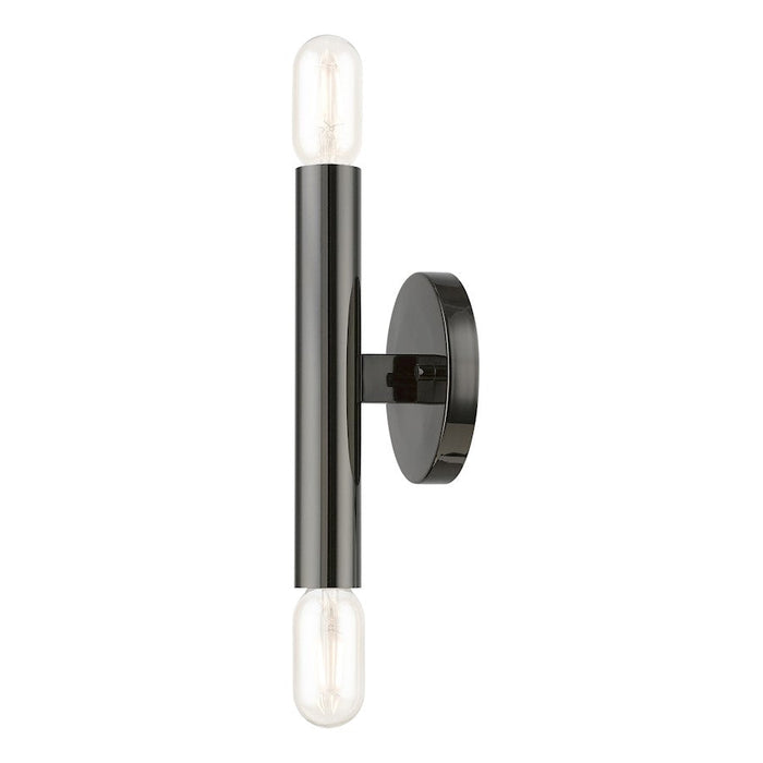 Livex Copenhagen 2 Light ADA Sconce, Black/Chrome