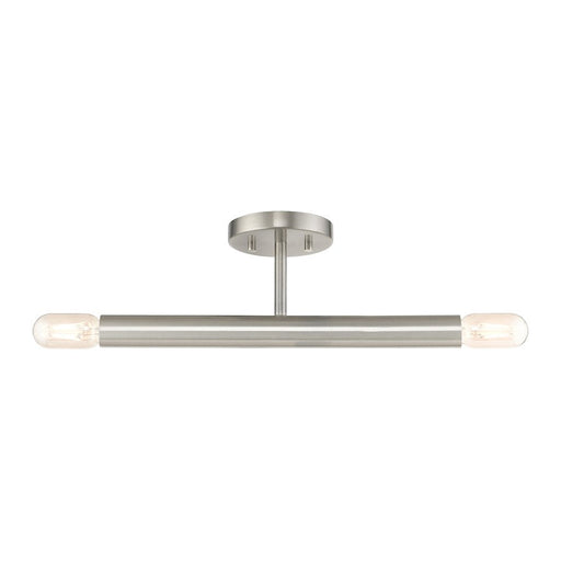 Livex Copenhagen 2 Light Semi-Flush Mount, Brushed Nickel - 51139-91