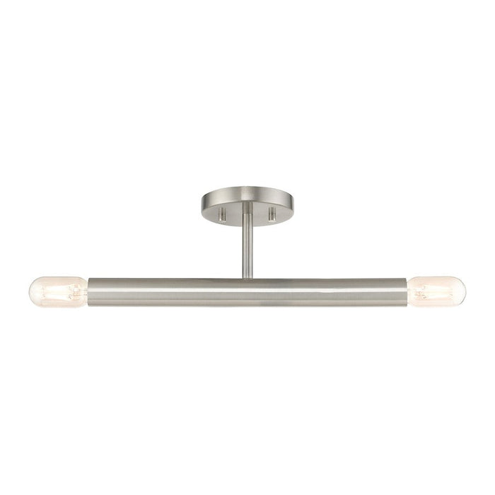 Livex Copenhagen 2 Light Semi-Flush Mount, Brushed Nickel - 51139-91