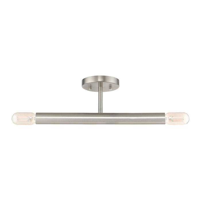 Livex Copenhagen 2 Light Semi-Flush Mount, Brushed Nickel