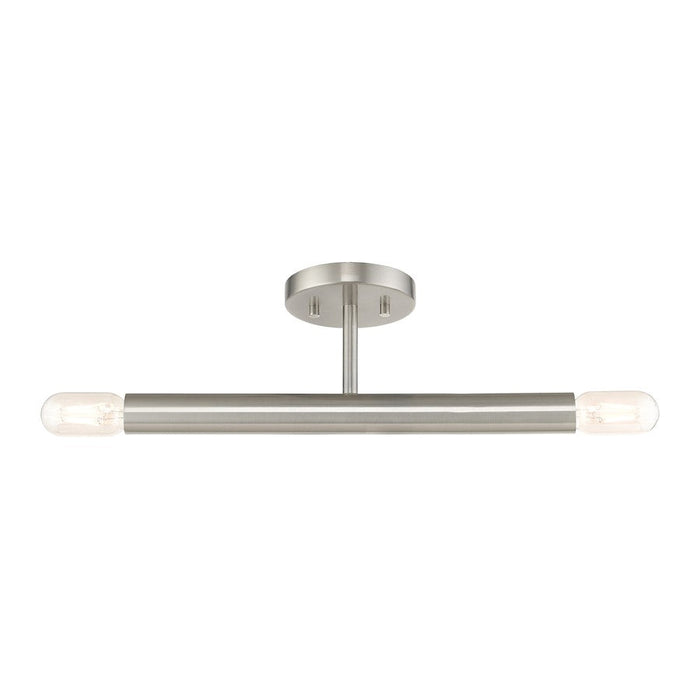 Livex Copenhagen 2 Light Semi-Flush Mount, Brushed Nickel