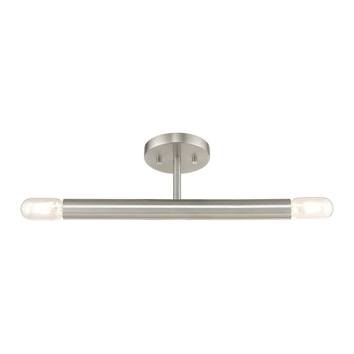 Livex Copenhagen 2 Light Semi-Flush Mount, Brushed Nickel