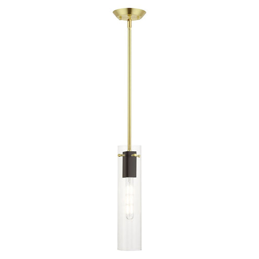 Livex Beckett 1 Light Pendant, Satin Brass - 51160-12