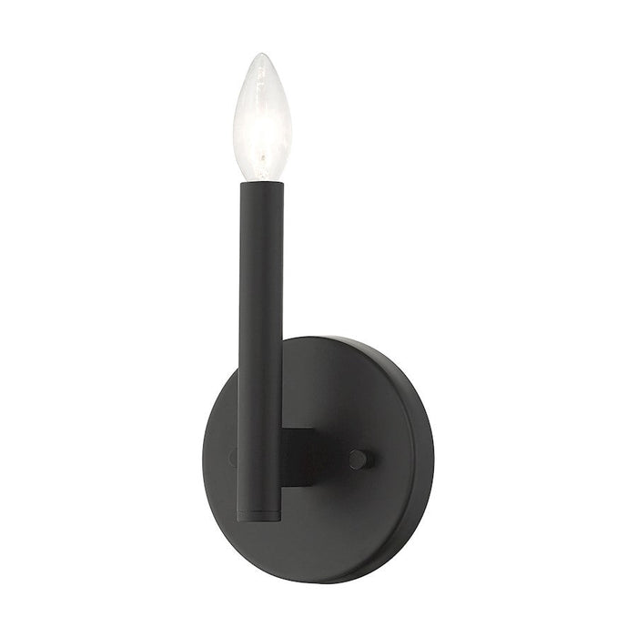 Livex Copenhagen 1 Light Single ADA Candelabra Sconce, Black - 51171-04